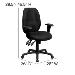 Emma And Oliver High Back Fabric 3-Paddle Ergonomic Swivel Office Chair Adjustable Arms -Furniture Specialty Store GUEST c77e1db2 173f 40fa 88cc 67404792cf21