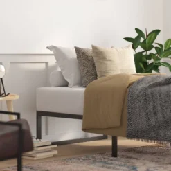 14" Branden Minimalist Steel Platform Bed Frame Black - Taylor & Logan