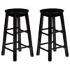 PJ Wood Classic Round Seat 29" Tall Kitchen Counter Stools For Homes, Dining Spaces, And Bars With Backless Seats & 4 Square Legs, Black (Set Of 4) -Furniture Specialty Store GUEST c7f51200 1d75 4069 b91f 46216ed03d9a