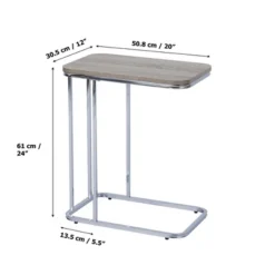 20" Cora Wood Grain Finish And Metal Base C-Table Brown - Teamson Home -Furniture Specialty Store GUEST c8bb9939 5acb 4868 9ff4 b67e76041d1e