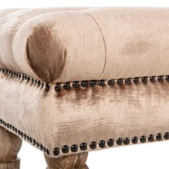 Barney Tufted Bench W/ Brass Nail Heads - Safavieh -Furniture Specialty Store GUEST c9615899 f940 4087 bed6 fa237f00ce0d