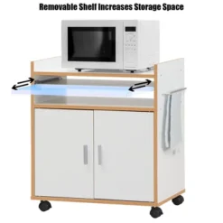 Costway Rolling Kitchen Trolley Microwave Cart Storage Cabinet W/ Removable Shelf White -Furniture Specialty Store GUEST c98201e2 74f8 46e2 81a0 8fb2765d9e6c