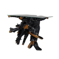 Contemporary Teak Wood Console Table Gold - Olivia & May -Furniture Specialty Store GUEST ca6b2570 0c30 459d bd22 2c4c24ff9d6d