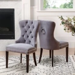 Set Of 2 Monet Tufted Velvet Dining Chairs - Abbyson Living