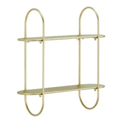 20" 2 Tier Warm Metal Hanging Bracket Wall Mounted Shelf Gold - Danya B. -Furniture Specialty Store GUEST cb117fb0 0a88 446e b5f9 e0329caf2e0f