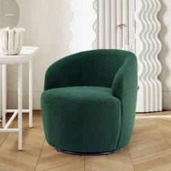 360° Swivel 25.60'' Wide Soft Touch Modern Teddy Tiny Upholstered Barrel Varity Chairs -The Pop Maison -Furniture Specialty Store GUEST cb33c672 15b9 44c9 a5b9 a1224728e3ec