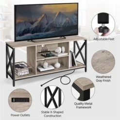 Yaheetech Industrial TV Stand TV Console With Storage -Furniture Specialty Store GUEST cb680b31 02d1 41a2 9c26 c86cf092d7ab
