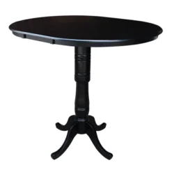 36" Draco Round Top Extension Dining Table With 12" Leaf And 4 X-Back Barstools Black - International Concepts 8 36" Draco Round Top Extension Dining Table With 12" Leaf And 4 X-Back Barstools Black - International Concepts -Furniture Specialty Store GUEST cb6f3109 7ec7 460a 964c c1f16dd13d26