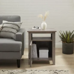 Transitional Classic Windowpane Storage Side Table - Saracina Home -Furniture Specialty Store GUEST cbb37e54 c745 4571 a7b5 4aeb205775c7