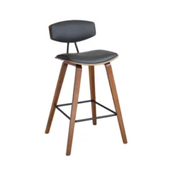 25.5" Fox Faux Leather Wood Counter Height Barstool - Armen Living -Furniture Specialty Store GUEST cbc10a4a 6d9d 4885 9d95 9262fd082901