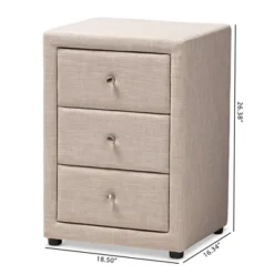 Tessa 3 Drawer Nightstand - Baxton Studio -Furniture Specialty Store GUEST cbfc1bf5 1c15 485a 95bf 3c0cd1e002ba