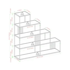 55.5" Modern 4 Shelf With Metal Bar Room Divider Bookcase Coastal Oak/Black - Saracina Home -Furniture Specialty Store GUEST cc7da339 0cfb 4594 9f54 82cb5df98f11