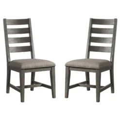 Set Of 2 Foundry Ladderback Side Chair Brushed Pewter - Intercon