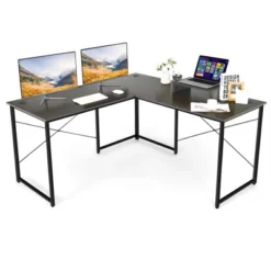 Costway L-Shaped Reversible Computer Desk 2-Person Long Table W/Monitor Stand -Furniture Specialty Store GUEST cc9f9001 10ee 42aa 9fbd 9c97d477dbc0
