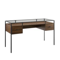 Lamvia Contemporary 2 Tier Glass Top Desk - Saracina Home -Furniture Specialty Store GUEST ce12afef 8120 43d1 b579 90b2da371217