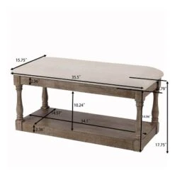 LuxenHome Upholstered Beige Linen Entryway And Bedroom Bench. -Furniture Specialty Store GUEST ceb9cfa2 31c2 468e 8758 287f9d1d108b