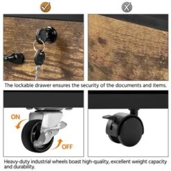 Yaheetech Vintage Mobile Letter Size Rolling File Cabinet With Drawer And Open Shelf For Home Office -Furniture Specialty Store GUEST ceba5a7c 0d66 40a2 b438 ab8d14bcde34