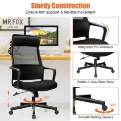 Costway Adjustable Mesh Office Task Chair Heating Lumbar Support Headrest GreyBlack -Furniture Specialty Store GUEST ceeb0ac3 36c9 4b56 8b58 79a8141ebb24