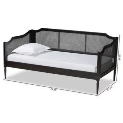 Twin Hancock Wood And Synthetic Rattan Daybed Charcoal - Baxton Studio -Furniture Specialty Store GUEST ceffdb53 1bed 462e 90eb 531ec2590332