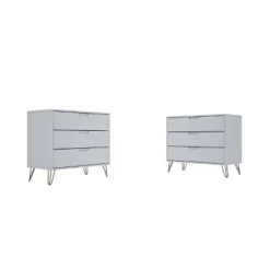 Set Of 2 Rockefeller 3 Drawer Dresser - Manhattan Comfort -Furniture Specialty Store GUEST cfda9260 122d 4fb9 ac0f ac02149d0b95