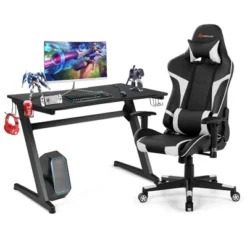 Costway Z-Shaped Racing Style Desk & Massage Gaming Chair Set For Home Office -Furniture Specialty Store GUEST d12b7479 a869 4dfa bdbd 2fb7951964f5