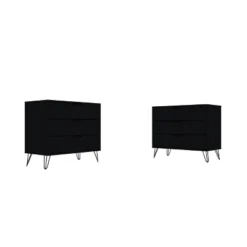 Set Of 2 Rockefeller 3 Drawer Dresser - Manhattan Comfort -Furniture Specialty Store GUEST d13e109b ea4b 4c02 9956 2d8162a0a1a8