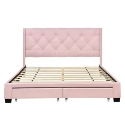 Queen Size Linen Upholstered Storage Platform Bed With Two Drawers-ModernLuxe -Furniture Specialty Store GUEST d15c31bd b89d 403e ada7 6672b406bc93