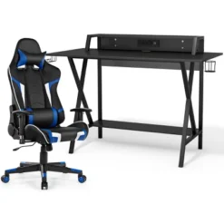 Tangkula Gaming Desk& Massage Gaming Chair Set Gamer Workstation With Headphone Hook -Furniture Specialty Store GUEST d18c2c64 faff 412d a936 786b53c75df5