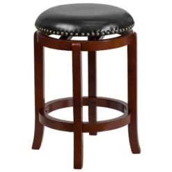 Flash Furniture 24'' High Backless Wood Counter Height Stool With LeatherSoft Swivel Seat -Furniture Specialty Store GUEST d1ccd0fa caae 4979 8ed0 8b7b7eff766f