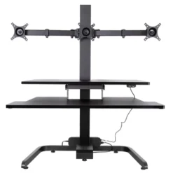 Techtonic Electric 3 Arm Monitor Mount Standing Desk - Sit To Stand Desk Converter With Keyboard Tray – Black – Stand Steady -Furniture Specialty Store GUEST d290acf6 0995 4d15 a4d7 3c6df2ff366f