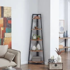 70" Free Standing 5 Tier Pyramid Corner Shelf - Danya B. 22 70" Free Standing 5 Tier Pyramid Corner Shelf - Danya B. -Furniture Specialty Store GUEST d29d4f69 4f52 4b6c 9475 3ffbdbce5c8e