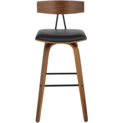 Elm Lane Westwood Wood Swivel Bar Stools Set Of 2 Natural 31" High Farmhouse Rustic Black Faux Leather For Kitchen Counter Height Island -Furniture Specialty Store GUEST d2c410c5 f2f2 415d 9a72 3e846071e377
