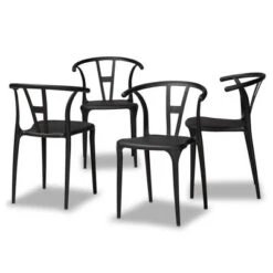 4pc Warner Plastic Dining Chair Set - Baxton Studio -Furniture Specialty Store GUEST d3074905 a4d7 4646 b7d8 b264ee8523a7