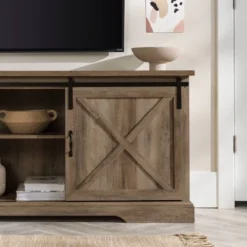 Clarabelle Double Sliding X Barn Door TV Stand For TVs Up To 80" - Saracina Home -Furniture Specialty Store GUEST d33725c0 b94a 4c9b 9892 e89b73ee9cf2