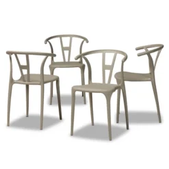 4pc Warner Plastic Dining Chair Set - Baxton Studio -Furniture Specialty Store GUEST d35083c4 2ab0 42c6 bc95 b7c1f2b4ea4f