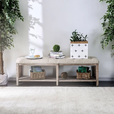 Wixam Tufted Bench Beige/Brown - HOMES: Inside + Out 4 Wixam Tufted Bench Beige/Brown - HOMES: Inside + Out - Image 2