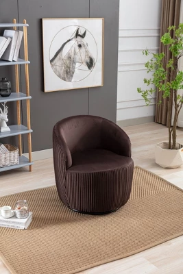 Fannie 25.6'' Wide Tufted Velvet Upholstered 360° Swivel Barrel Chair-Maison Boucle 4 Fannie 25.6'' Wide Tufted Velvet Upholstered 360° Swivel Barrel Chair-Maison Boucle - Image 2