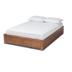 Wren 3 Drawer Storage Bed Frame Walnut - Baxton Studio -Furniture Specialty Store GUEST d3baaf42 f02b 432b a1de babfef2b9d47