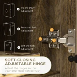 HOMCOM Farmhouse Buffet Cabinet, Sideboard, Kitchen Storage Cabinet With Adjustable Shelves And Wire Mesh Door, Coffee Bar For Living Room, Walnut -Furniture Specialty Store GUEST d3d17e9c fc4d 46a8 9911 51aae3107103