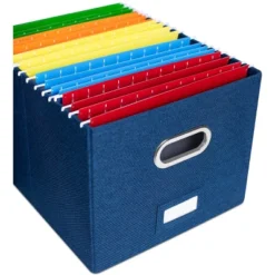 BirdRock Home 1-Pack Collapsible File Storage Organizer With Lid - Navy -Furniture Specialty Store GUEST d405061b 5093 460a aca5 477ec9d26cb7
