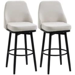 HOMCOM Extra Tall Bar Stools Set Of 2, Modern 360° Swivel Barstools, Dining Room Chairs With Steel Legs And Footrest -Furniture Specialty Store GUEST d429e80d e667 41cb 8cff c3205dc72c14