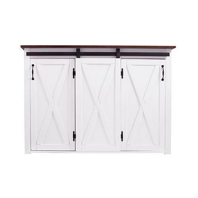 Lashire Barn Door Kitchen Island White - Aiden Lane 3 Lashire Barn Door Kitchen Island White - Aiden Lane