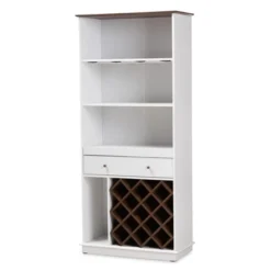 Serafino And Oak Finished Wood Wine Cabinet - Baxton Studio -Furniture Specialty Store GUEST d463972d fa63 4838 ab0e 3881e7c08acb