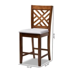 Set Of 2 Caron Fabric Upholstered Wood Counter Height Pub Chair Set Gray/Walnut - Baxton Studio -Furniture Specialty Store GUEST d4d70160 851a 4b84 b142 fc72604e24e1