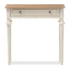 Marquetterie French Provincial Style Weathered Oak Wash And Distressed Wood Finish Two - Tone Console Table - White - Baxton Studio -Furniture Specialty Store GUEST d4facd10 210a 437b 992c 957e51a5a6f8
