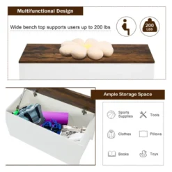 Costway Flip-top Storage Chest Lift Top Storage Bench Wooden Deck Box Toy Box -Furniture Specialty Store GUEST d519a419 af8e 403b b158 d359a0df41ac