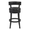 30" Corbin Faux Leather Wood Swivel Barstool Gray Onyx - Armen Living -Furniture Specialty Store GUEST d52bb742 b56e 42d5 8d03 b528fd24dba1
