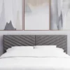 Queen Crestwood Upholstered Chevron Pleated Headboard With USB Ports Gray - Hillsdale Furniture