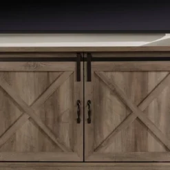 Clarabelle Double Sliding X Barn Door TV Stand For TVs Up To 80" - Saracina Home -Furniture Specialty Store GUEST d56129e8 db34 4cea 80a2 7c38d92b504c