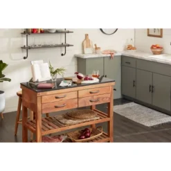 Coastal Wood Kitchen Cart Brown - Olivia & May 29 Coastal Wood Kitchen Cart Brown - Olivia & May -Furniture Specialty Store GUEST d5728914 de20 4d98 ab67 a018a3ae4ef7